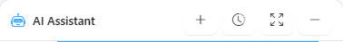AI Assistant title bar with the New conversation, View conversation history, Maximize, and Minimize buttons