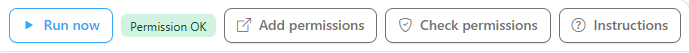 Badge with the result of Check permissions next to the permission buttons