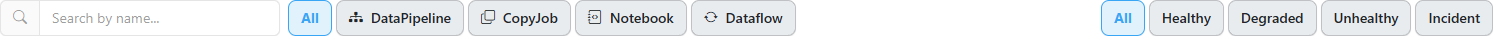 Search by name field, type buttons, and state buttons