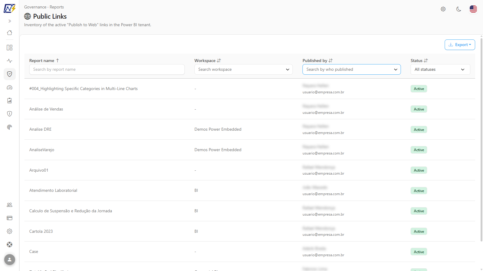 Multiple-selection list of the Published by filter open, with search and the list of who published