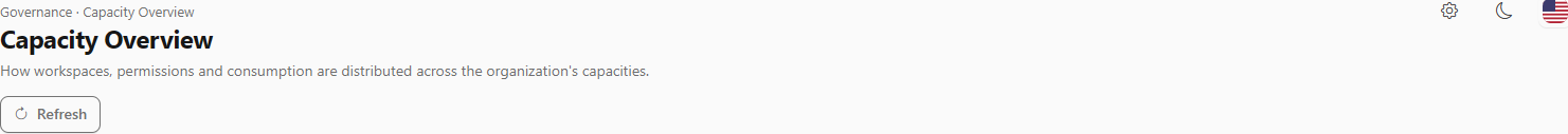 Capacity Overview header with the Refresh button