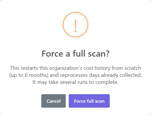 Force a full scan? confirmation