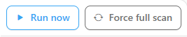 Run now and Force full scan buttons at the top of the ingestion history