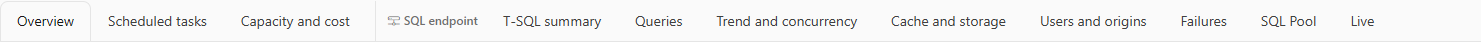 Performance Analysis tab bar