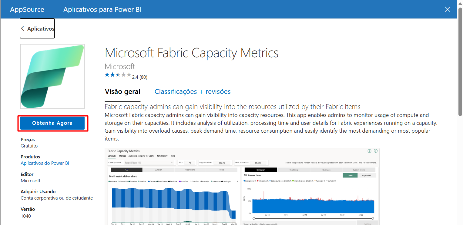 Microsoft Fabric Capacity Metrics in the app store
