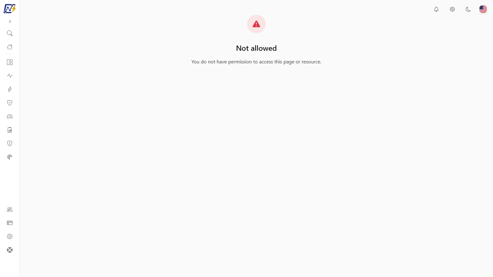 Not allowed screen